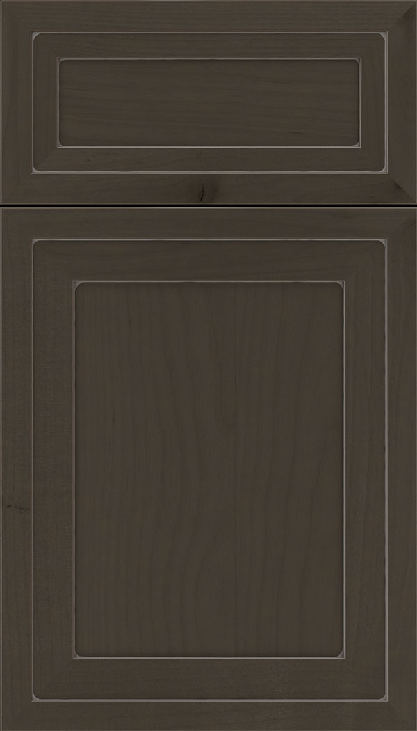 Asher 5pc Alder flat panel cabinet door in Thunder with Pewter glaze