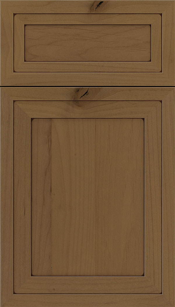 Asher 5pc Alder flat panel cabinet door in Tuscan with Mocha glaze