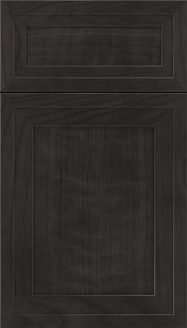 Asher 5pc Cherry flat panel cabinet door in Charcoal