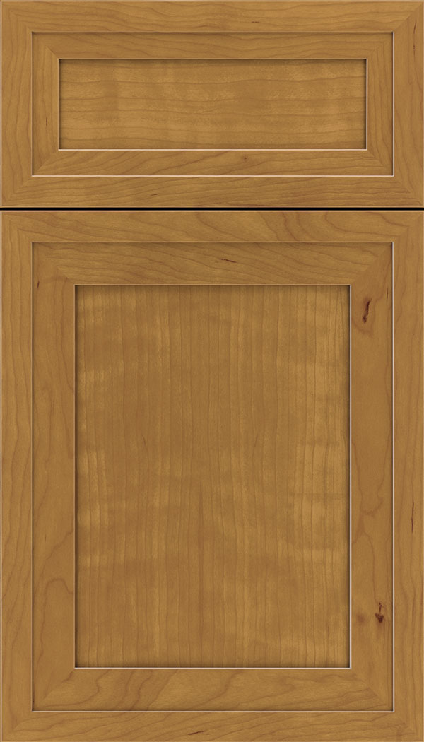Asher 5pc Cherry flat panel cabinet door in Ginger