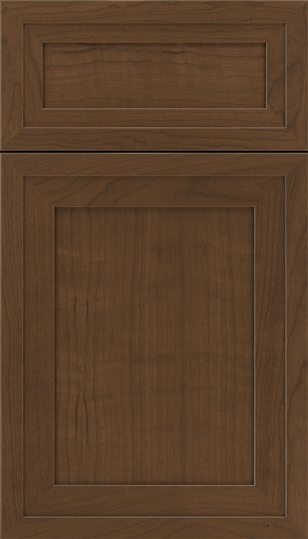 Asher 5pc Cherry flat panel cabinet door in Sienna
