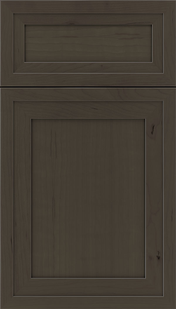 Asher 5pc Cherry flat panel cabinet door in Thunder