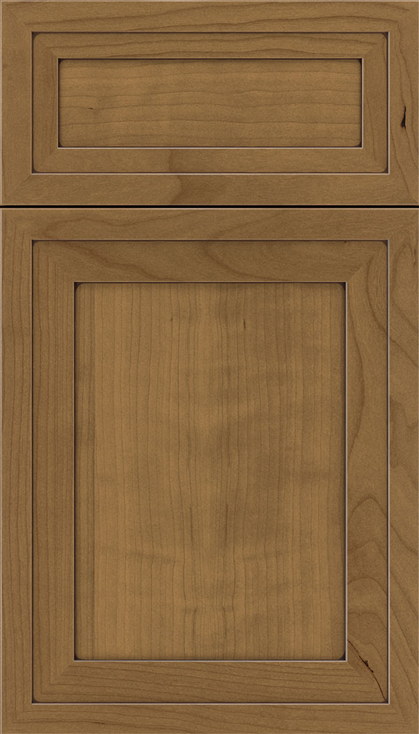 Asher 5pc Cherry flat panel cabinet door in Tuscan with Mocha glaze