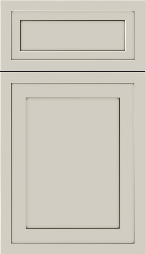 Asher 5pc Maple flat panel cabinet door in Cirrus with Smoke glaze