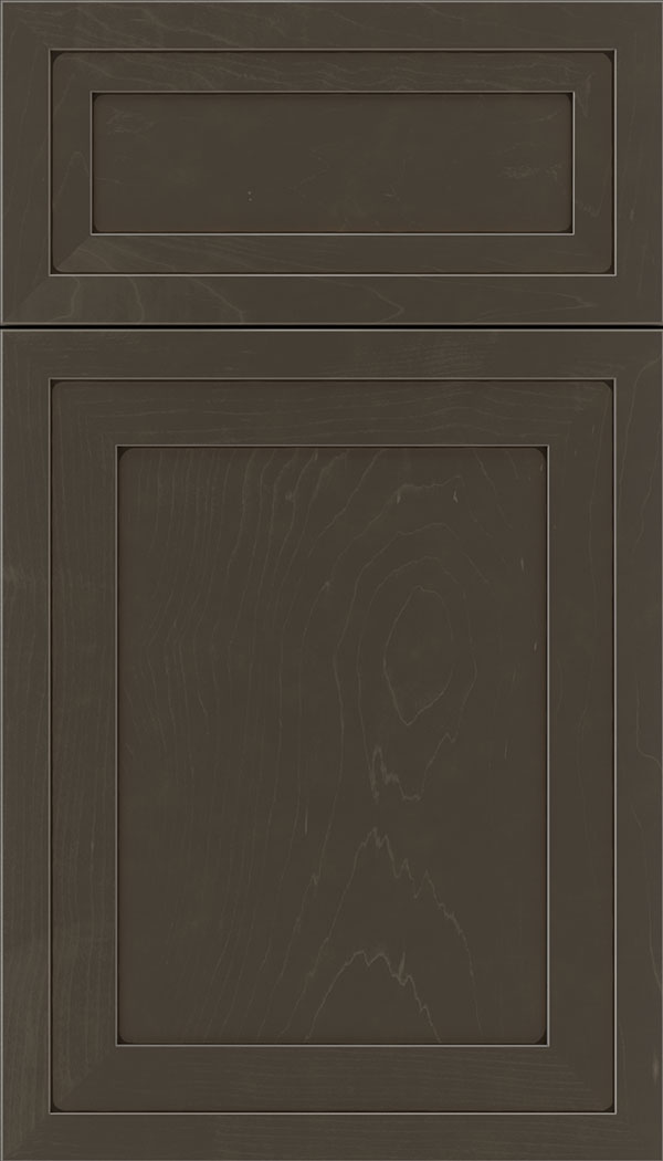 Asher 5pc Maple flat panel cabinet door in Thunder with Black glaze