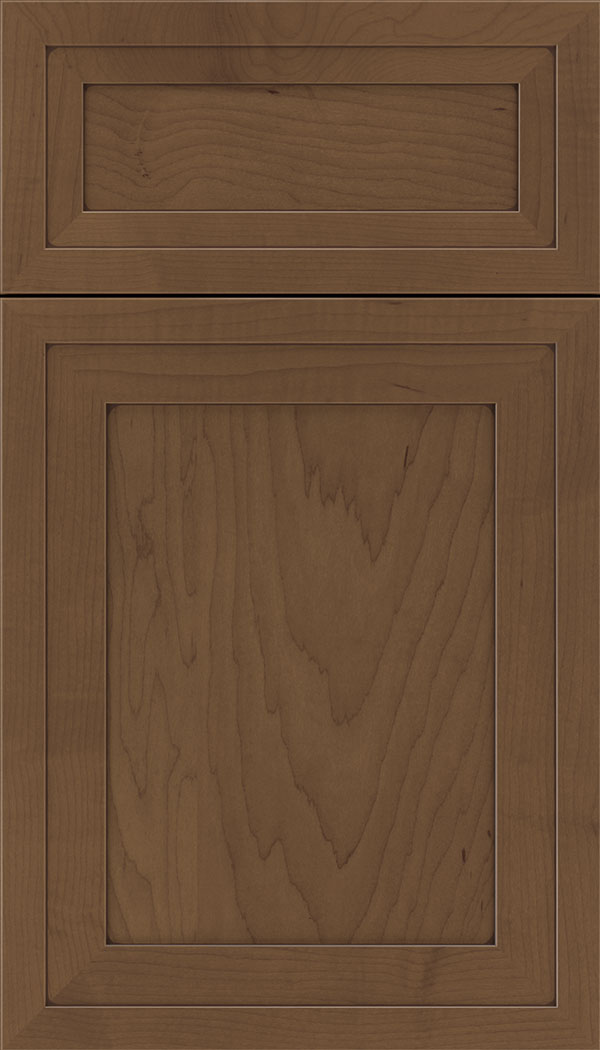 Asher 5pc Maple flat panel cabinet door in Toffee with Mocha glaze