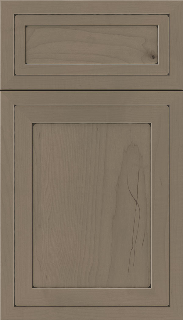 Asher 5pc Maple flat panel cabinet door in Winter with Black glaze