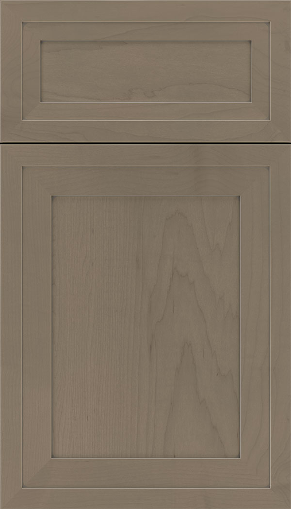 Asher 5pc Maple flat panel cabinet door in Winter with Pewter glaze