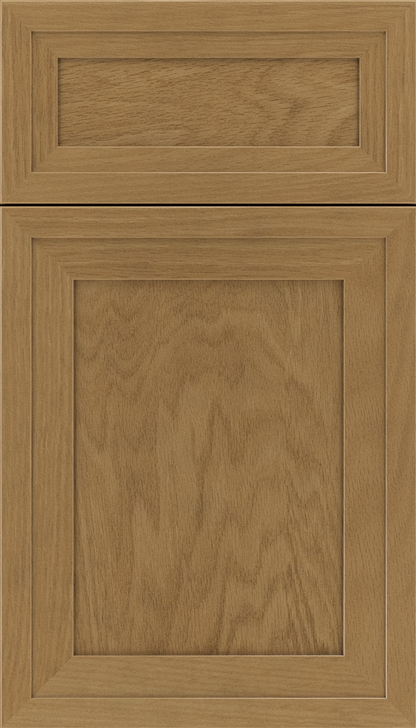 Asher 5pc Oak flat panel cabinet door in Tuscan