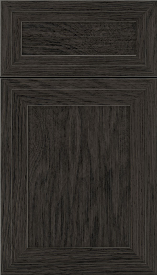 Asher 5pc Oak flat panel cabinet door in Weathered Slate