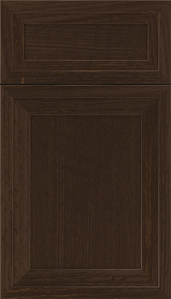 Asher 5pc Rift Oak flat panel cabinet door in Cappuccino