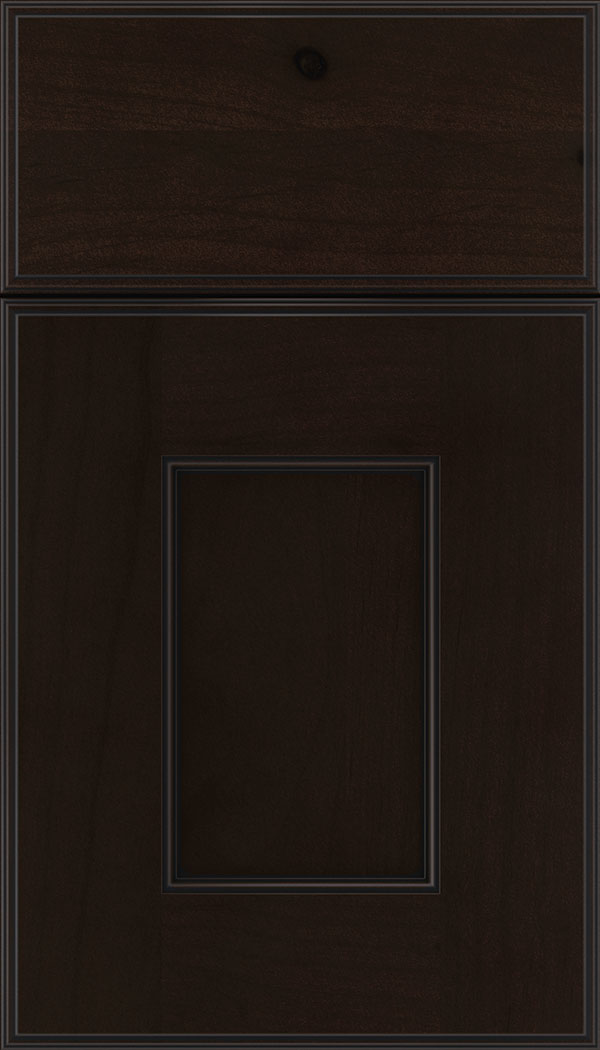 Berkeley Alder flat panel cabinet door in Espresso with Black glaze