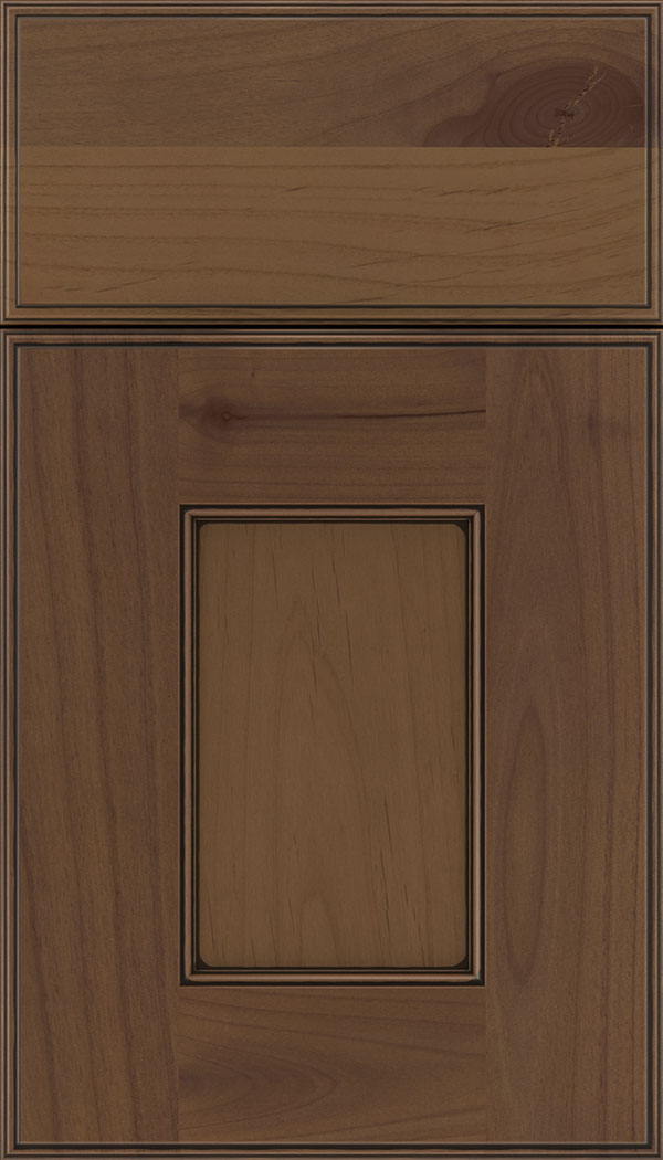 Berkeley Alder flat panel cabinet door in Sienna with Black glaze