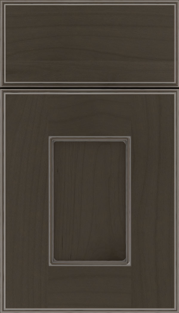 Berkeley Alder flat panel cabinet door in Thunder with Pewter glaze