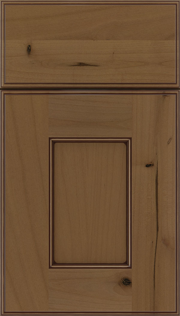 Berkeley Alder flat panel cabinet door in Tuscan with Mocha glaze