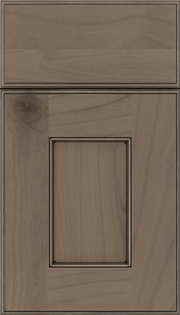 Berkeley Alder flat panel cabinet door in Winter with Black glaze