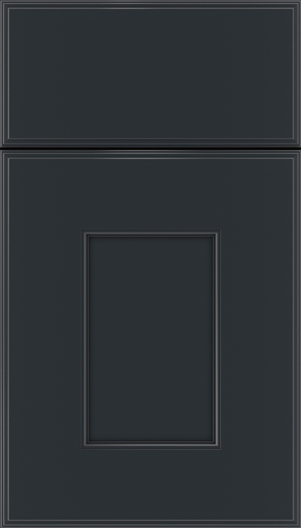 Berkeley Maple flat panel cabinet door in Gunmetal Blue