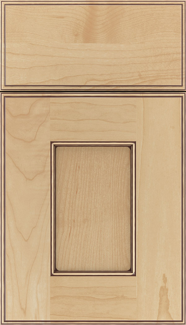 Berkeley Maple flat panel cabinet door in Natural Mocha