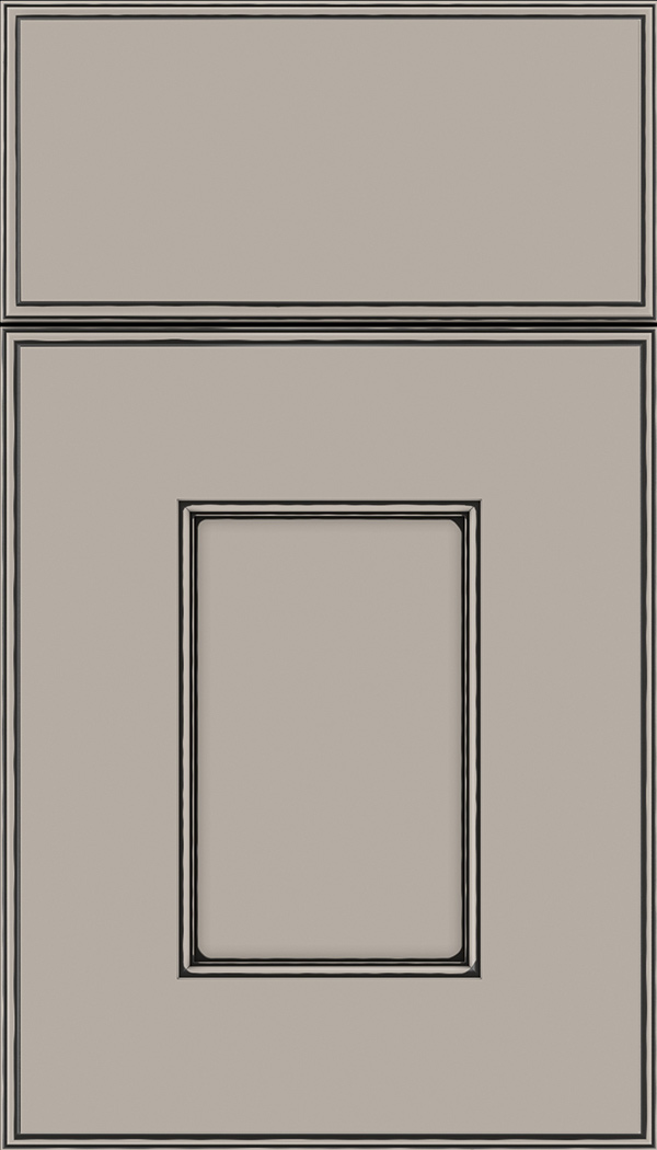 Berkeley Maple flat panel cabinet door in Nimbus with Black glaze 