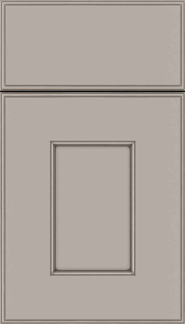 Berkeley Maple flat panel cabinet door in Nimbus with Smoke glaze