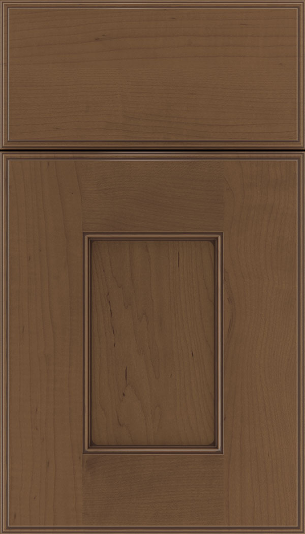 Berkeley Maple flat panel cabinet door in Toffee with Mocha glaze