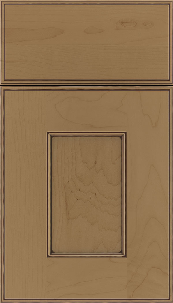 Berkeley Maple flat panel cabinet door in Tuscan with Mocha glaze