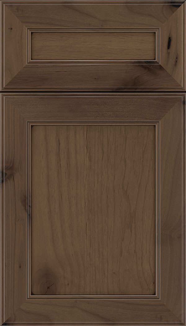 Chelsea 5pc Alder flat panel cabinet door in Toffee with Black glaze