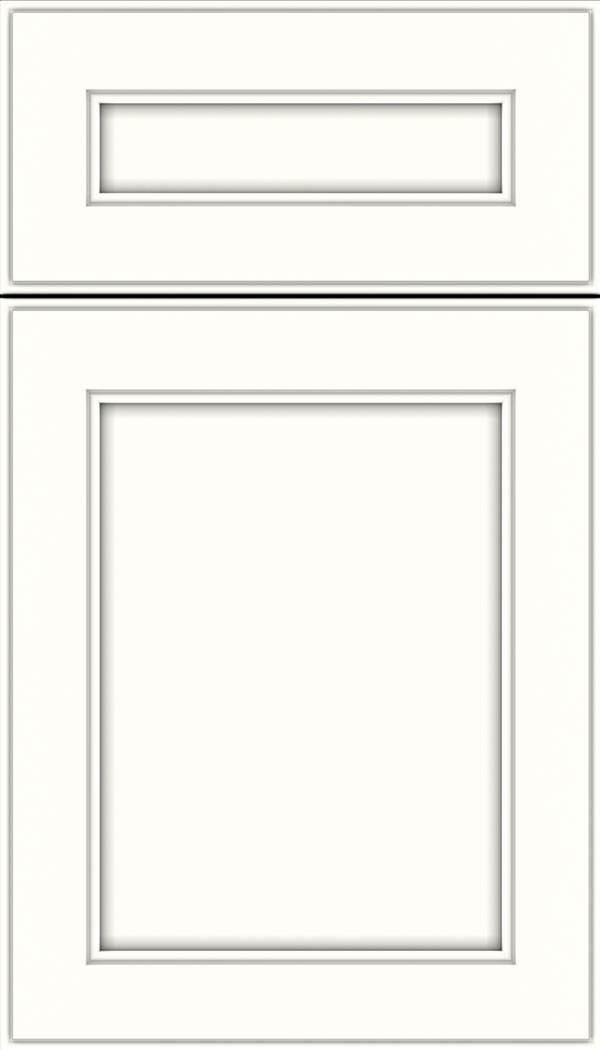 Chelsea 5pc Maple flat panel cabinet door in Alabaster