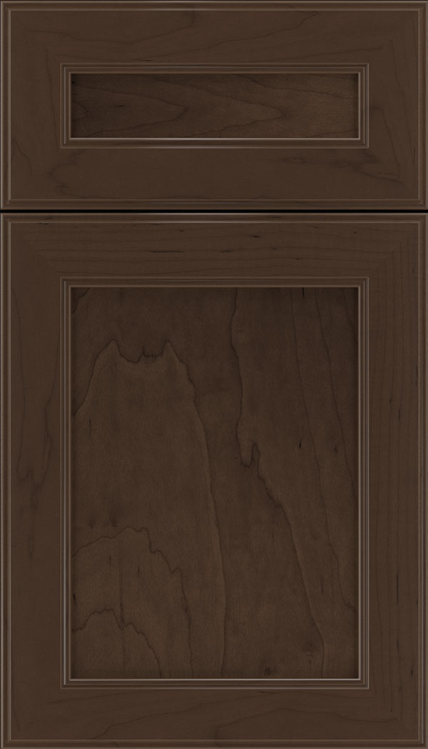 Chelsea 5pc Maple flat panel cabinet door in Cappuccino