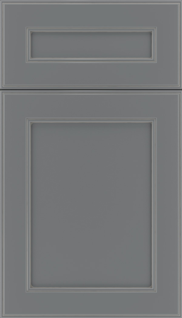 Chelsea 5pc Maple flat panel cabinet door in Cloudburst with Pewter glaze
