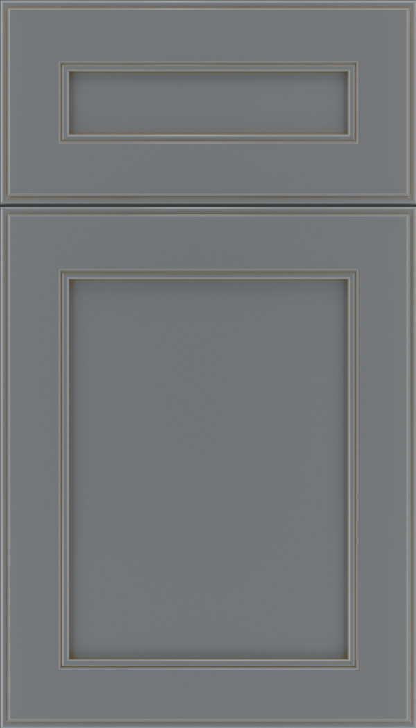 Chelsea 5pc Maple flat panel cabinet door in Cloudburst with Smoke glaze