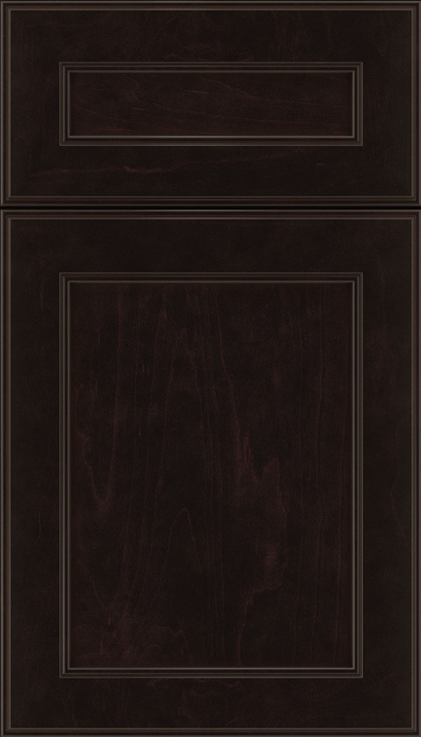 Chelsea 5pc Maple flat panel cabinet door in Espresso with Black glaze