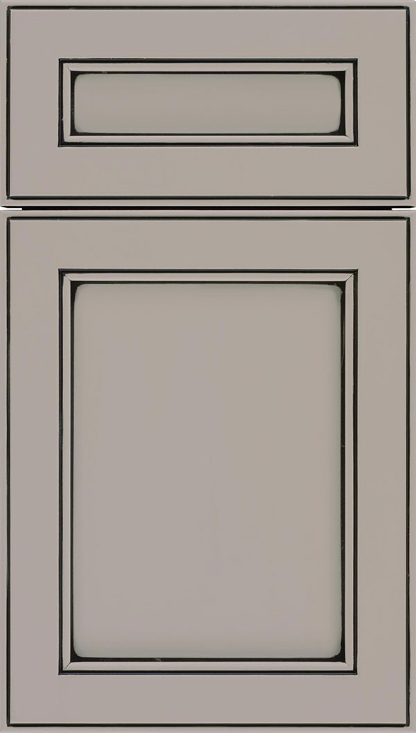 Chelsea 5pc Maple flat panel cabinet door in Nimbus with Black glaze