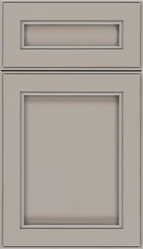 Chelsea 5pc Maple flat panel cabinet door in Nimbus with Pewter glaze