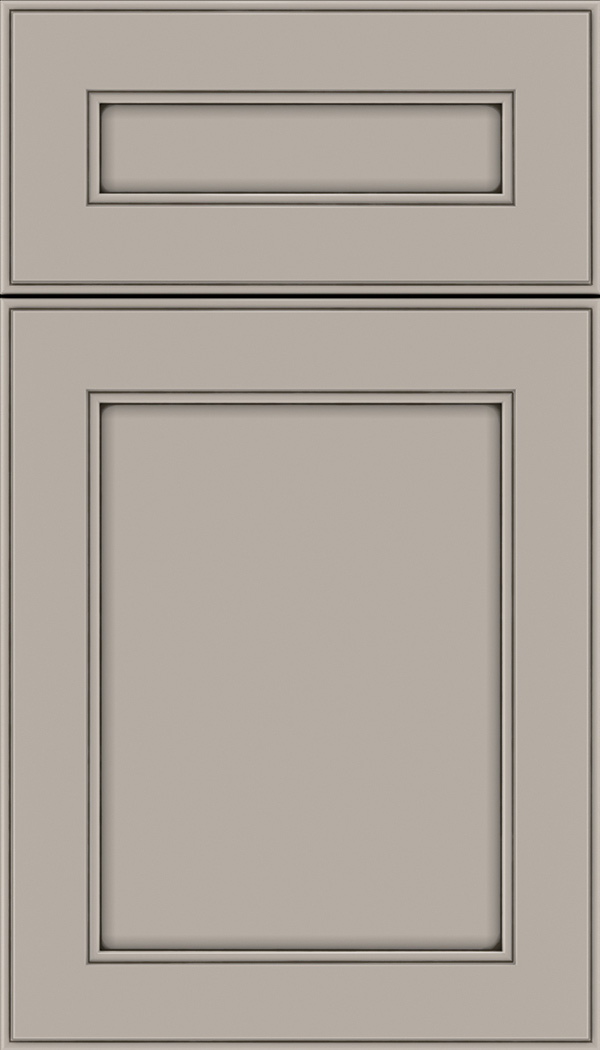 Chelsea 5pc Maple flat panel cabinet door in Nimbus with Smoke glaze