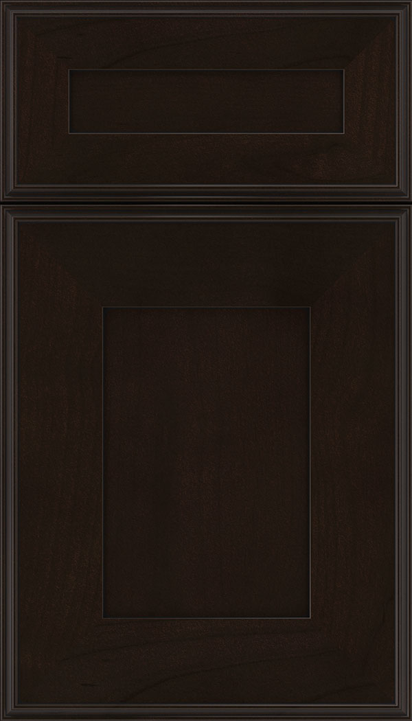 Elan 5pc Alder flat panel cabinet door in Espresso with Black glaze