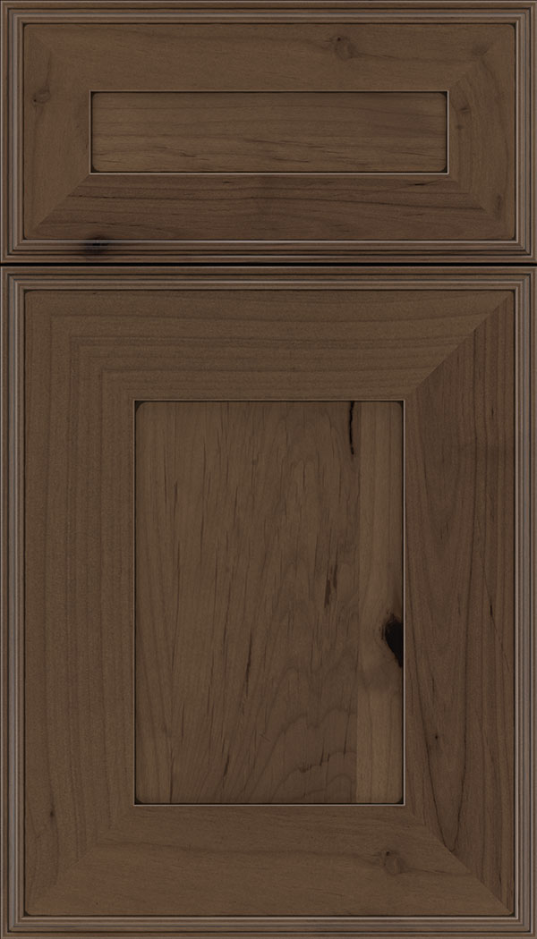Elan 5pc Alder flat panel cabinet door in Toffee with Black glaze