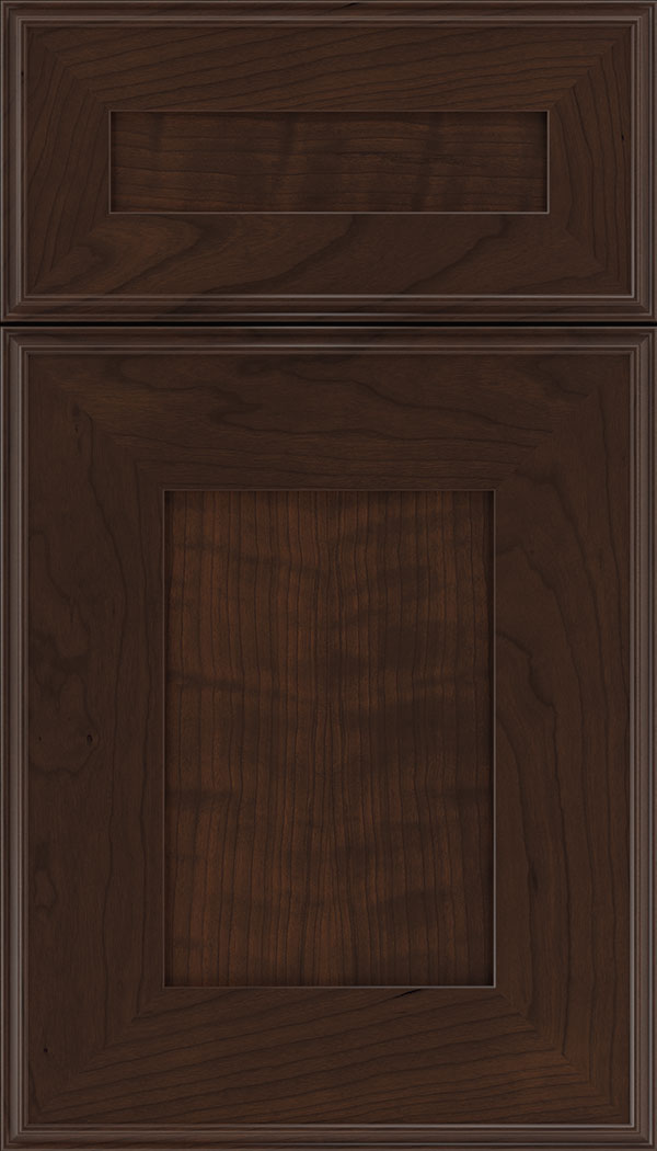 Elan 5pc Cherry flat panel cabinet door in Cappuccino