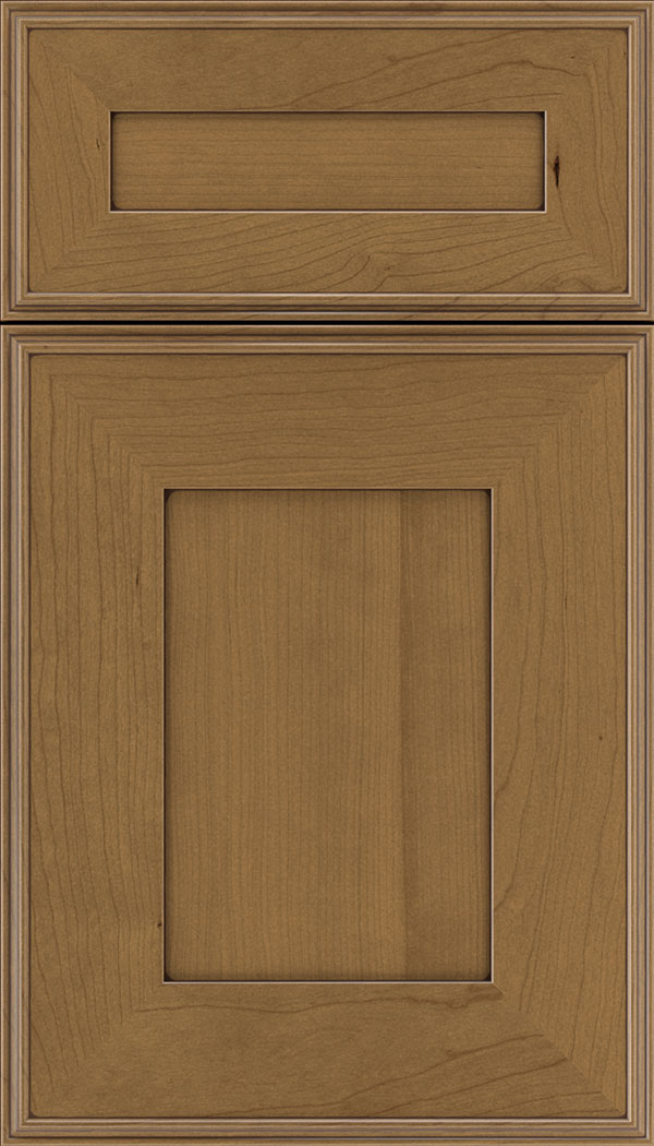 Elan 5pc Cherry flat panel cabinet door in Tuscan with Mocha glaze