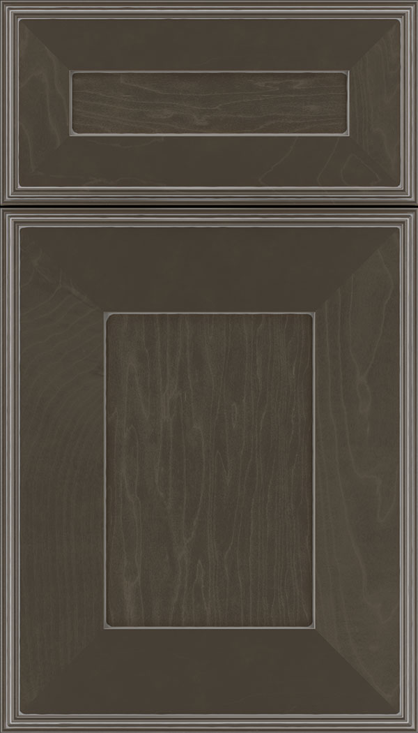 Elan 5pc Maple flat panel cabinet door in Thunder with Pewter glaze
