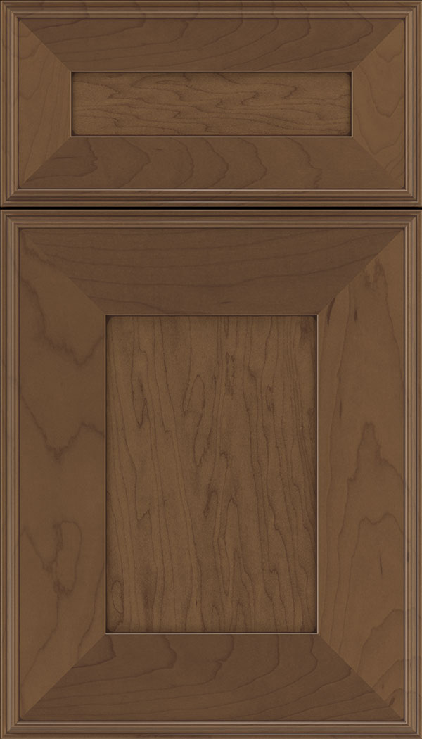 Elan 5pc Maple flat panel cabinet door in Toffee with Mocha glaze