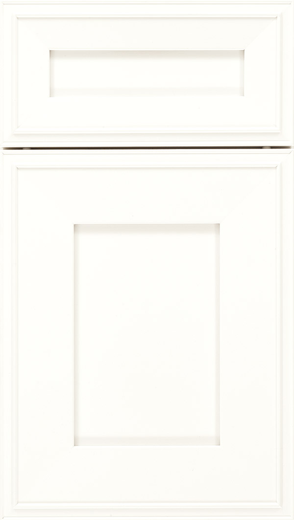 Elan 5pc Maple flat panel cabinet door in Whitecap