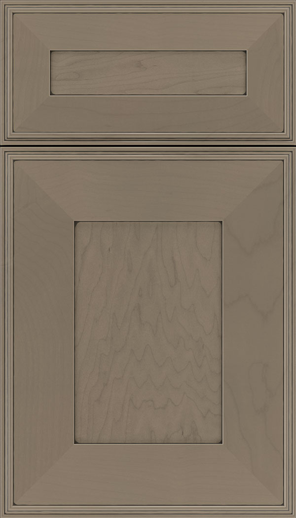 Elan 5pc Maple flat panel cabinet door in Winter with Black glaze