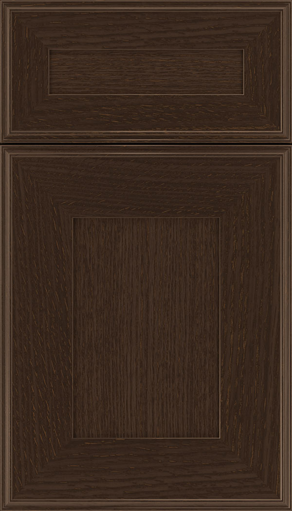 Elan 5pc Rift Oak flat panel cabinet door in Cappuccino