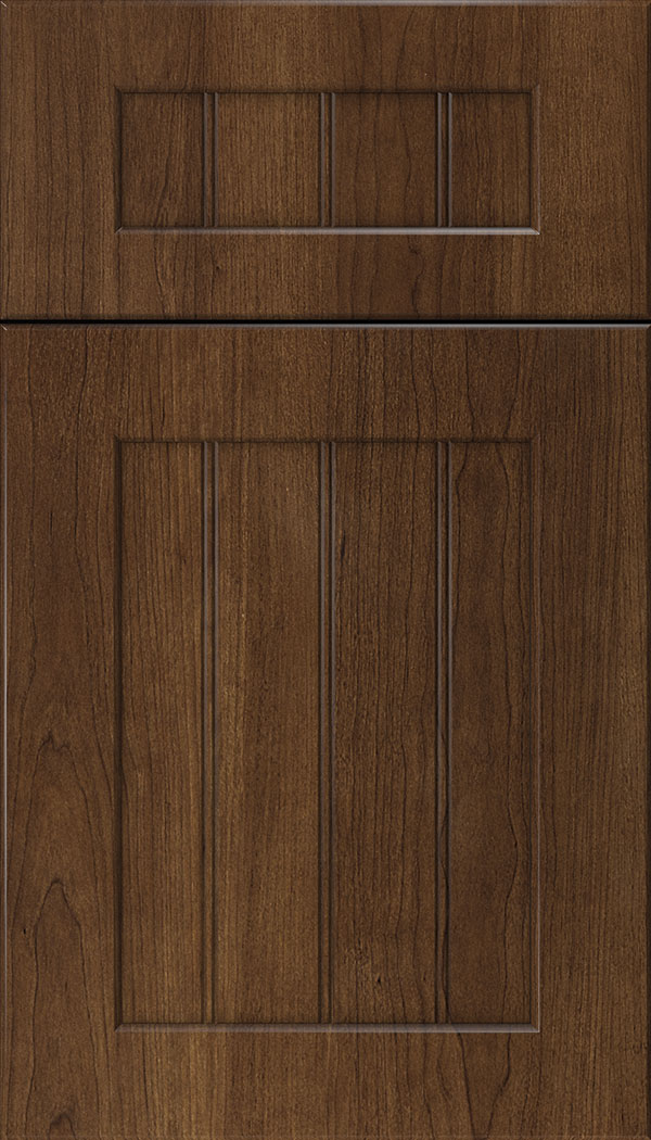 Glendale 5pc Thermofoil beadboard cabinet door in Woodgrain Black Bean