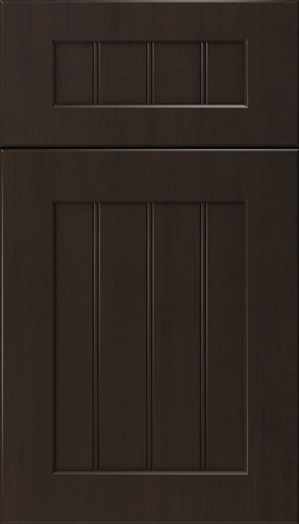 Glendale 5pc Thermofoil beadboard cabinet door in Woodgrain Sambuca