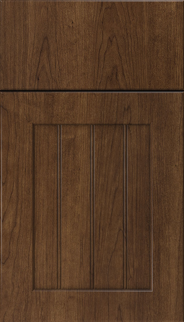 Glendale Thermofoil beadboard cabinet door in Woodgrain Black Bean