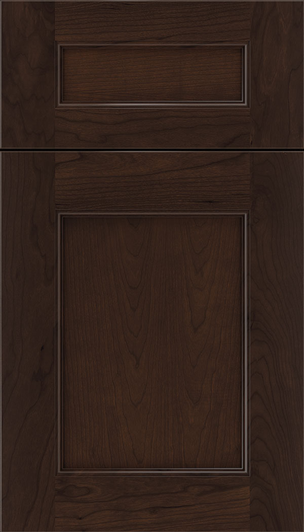 Lexington 5pc Cherry recessed panel cabinet door in Cappuccino