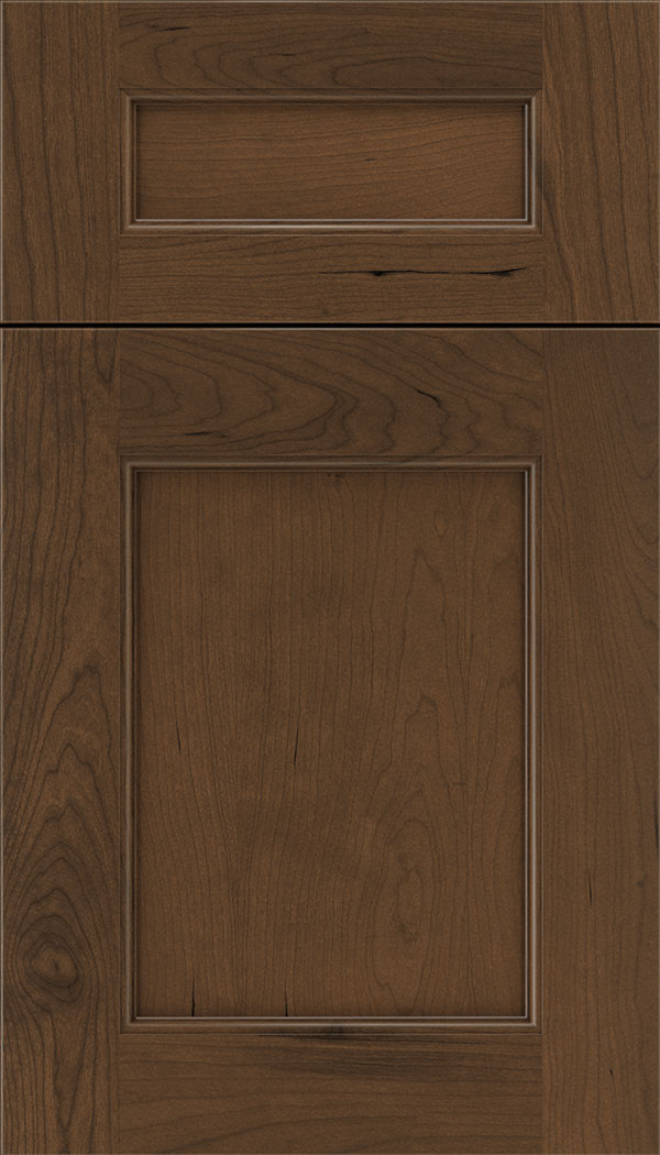 Lexington 5pc Cherry recessed panel cabinet door in Sienna