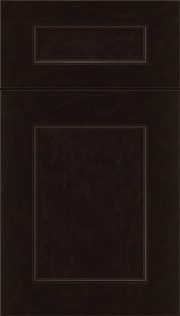 Lexington 5pc Maple recessed panel cabinet door in Espresso with Black glaze